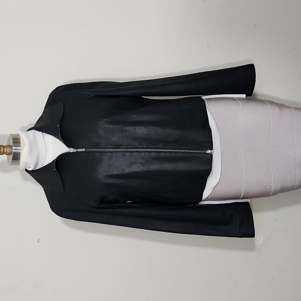 Vericci Genuine Leather Full Zip Leather Women's Jacket Black Size M